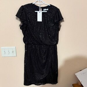 Grace Karin Black Sequin Mini Dress